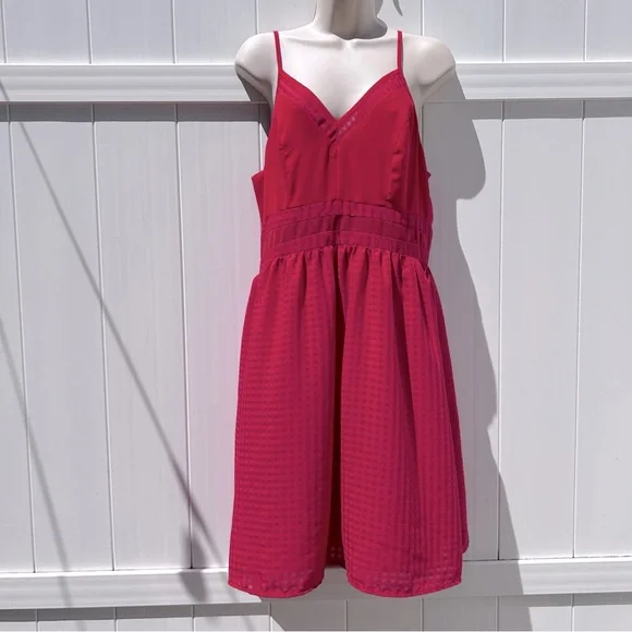 Suzanne Betro Dresses | Suzanne Betro Halter Dress | Sheer Gingham Pattern And Solid Red Party Dress | L | Color: Red | Size: L | 3_Full_Closets's Suzanne Betro Dresses | Suzanne Betro Halter Dress | Sheer Gingham Pattern And Solid Red Party Dress | L | Color: Red | Size: L | 3_Full_Closets's
